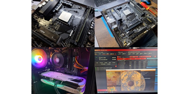 Wymiana uszkodzonej płyty głównej ASRock A520M na Gigabyte B550M DS3H R2 – diagnostyka i testy po naprawie