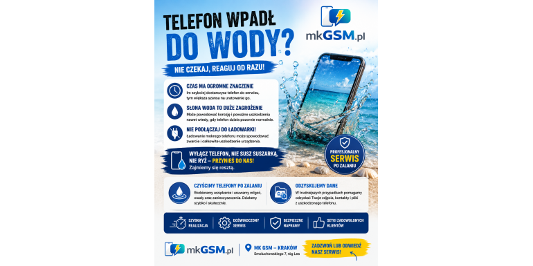 Telefon wpadł do morza? Nie czekaj, aż przestanie działać!